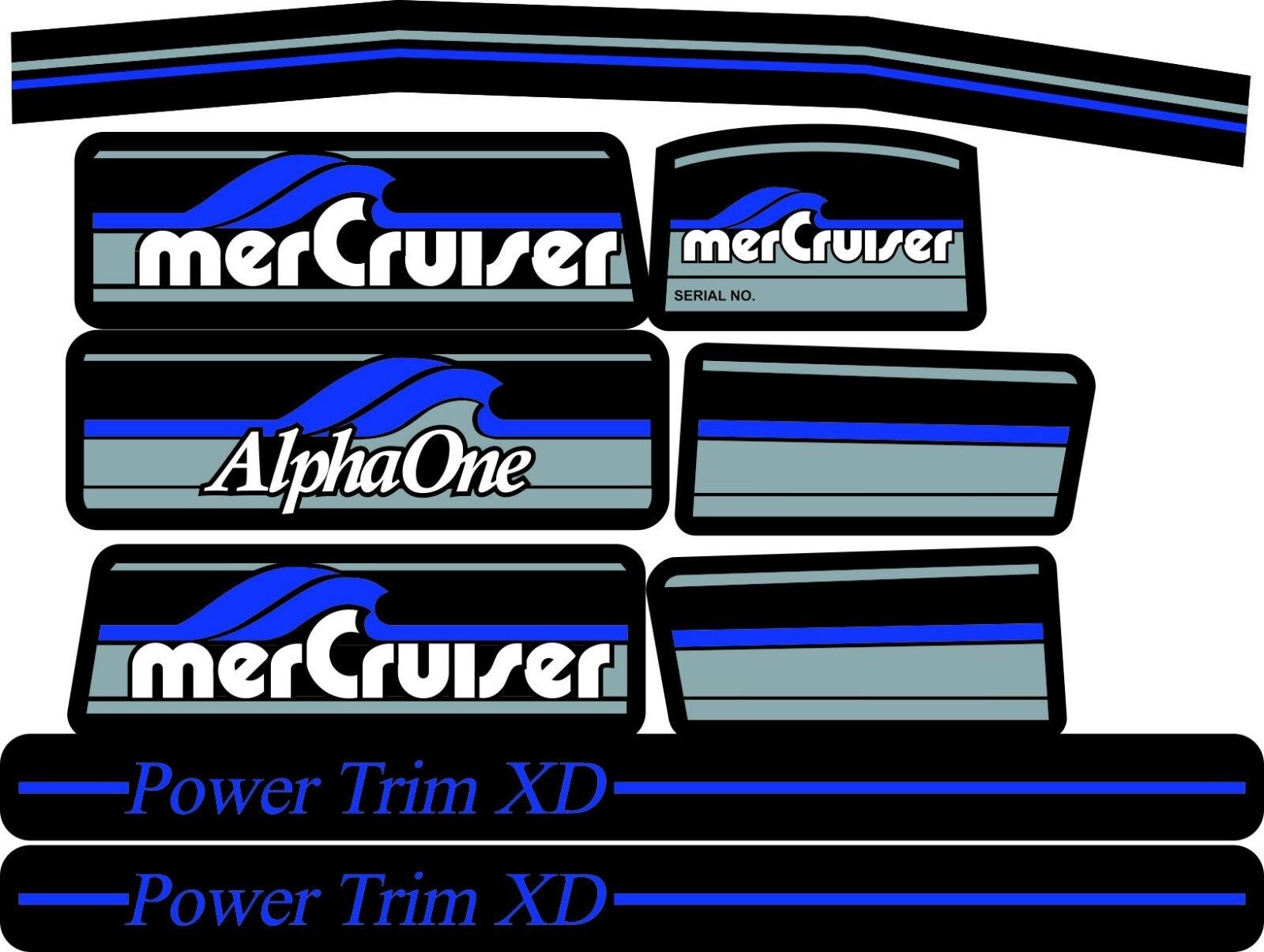 R / MR / ALPHA ONE MerCruiser Stern Drive Engine Decals Sticker Kit Set 13682A90