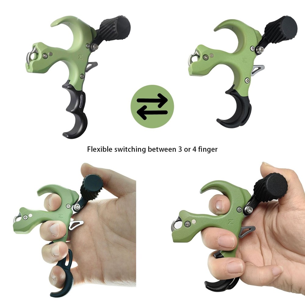 Thumb Release for Compound Bow,Copper Material Archery Release Aids,3 or 4 Fi...