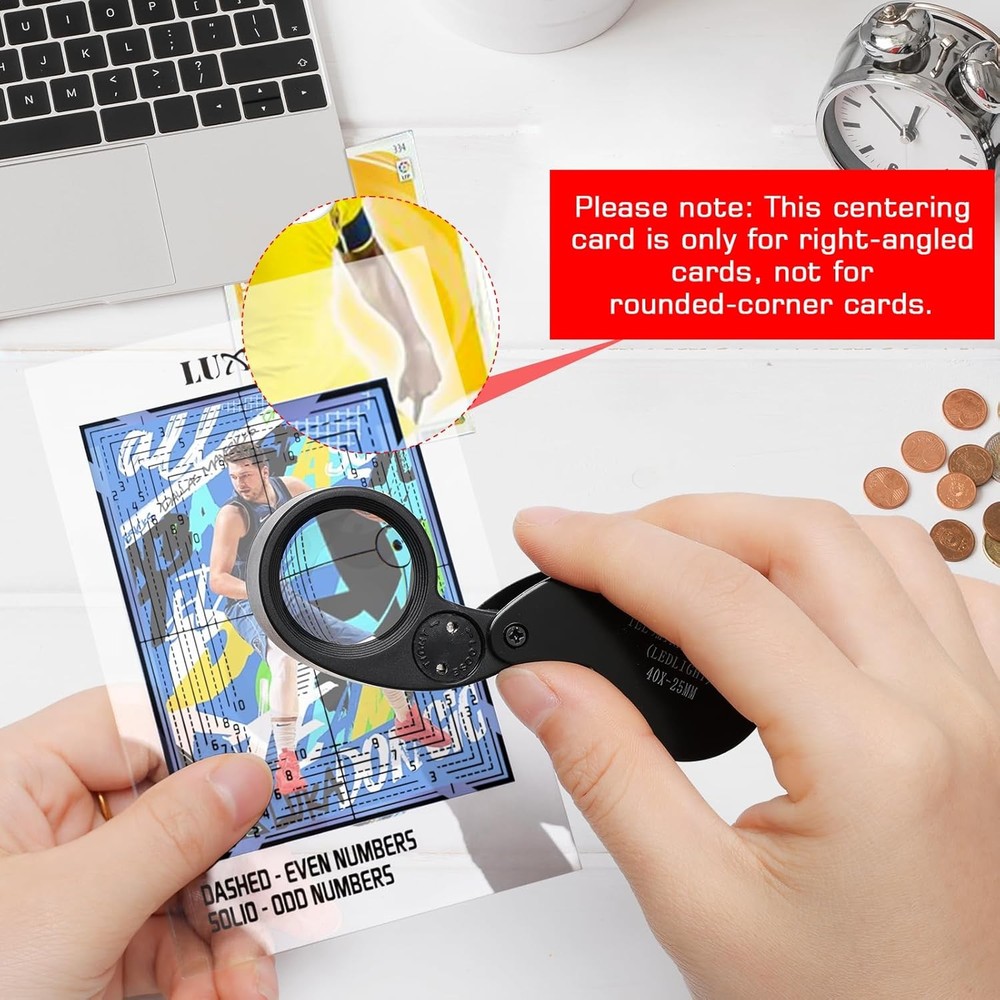 Luxiv Card Grading Centering Tool Kit, Center with 30X clear