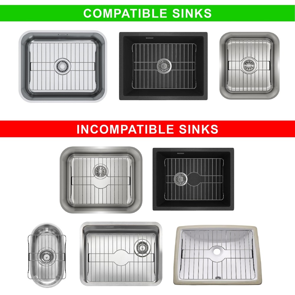 304 Stainless Steel Sink Protector Rack – Rust-Resistant Grid for Kitchen Sin...