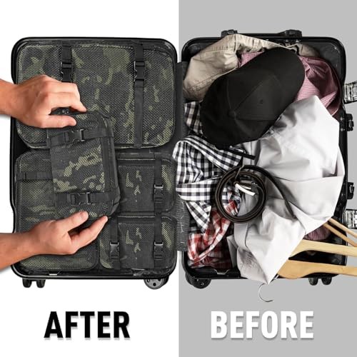 4 Set Tactical Packing Cubes ，Compressible Mesh Duffle Storage Multiblack