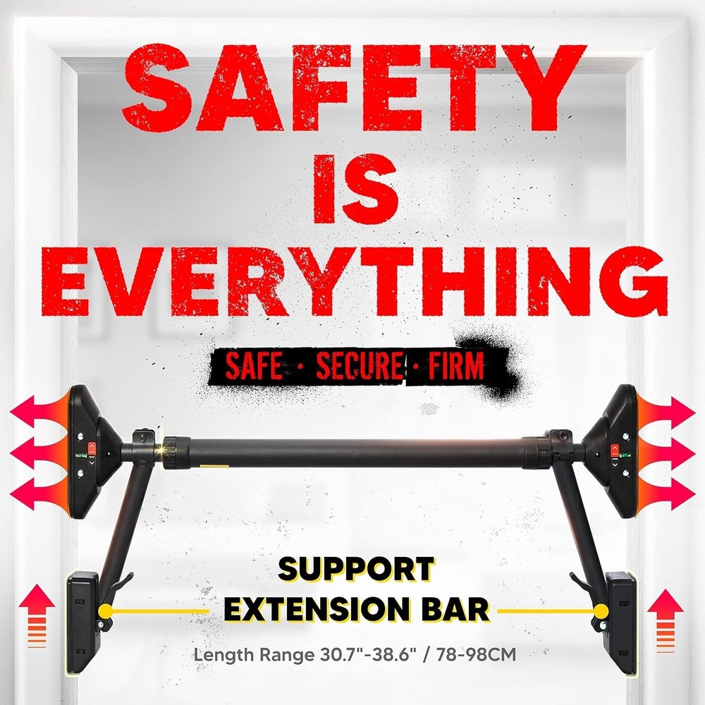 Pull Up Bar Chin Upper Body Workout Dual Security Locking TwoWay Support Gym