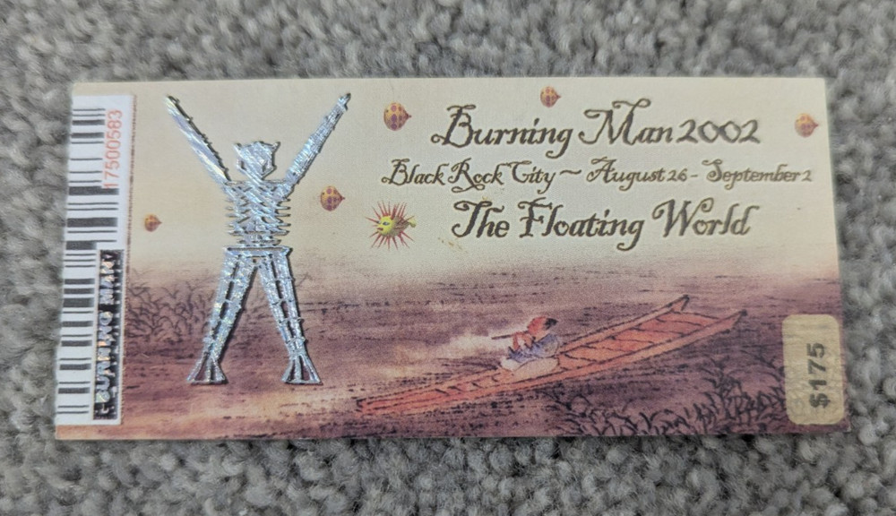 Burning Man Ticket  Used Torn Stub 2002