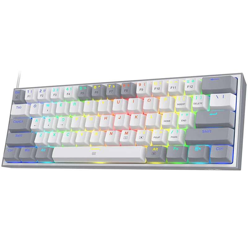 RGB Gaming Keyboard 61 Keys Compact Mechanical Keyboard Linear Red Switch