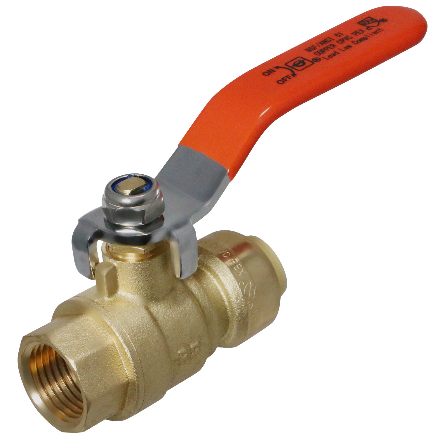 1 Pack XFITTING 1/2" Push Fit x 1/2" FNPT (Female Threaded) Ball Valve