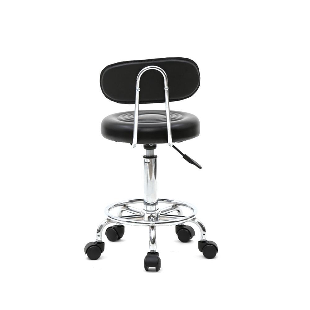 Adjustable Hydraulic Rolling Swivel Salon Stool Chair with Wheels and Backrest