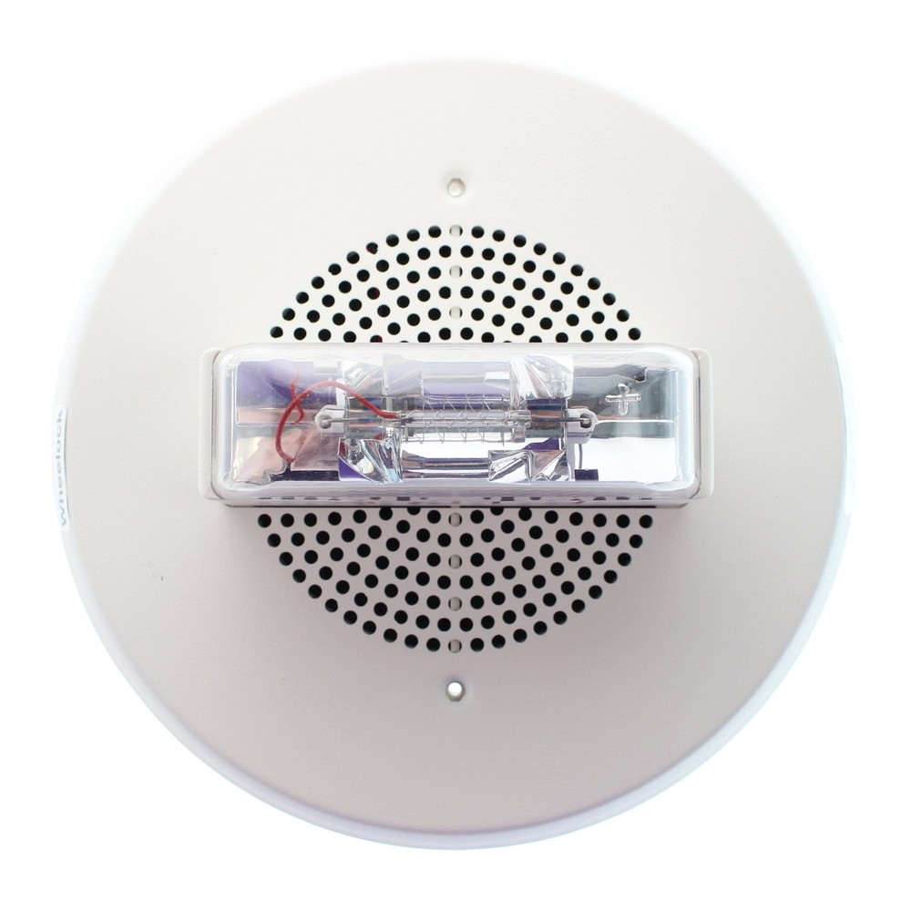 Wheelock - E90-24MCC-FW - Round, Ceiling Mount Speaker/Strobe, White,