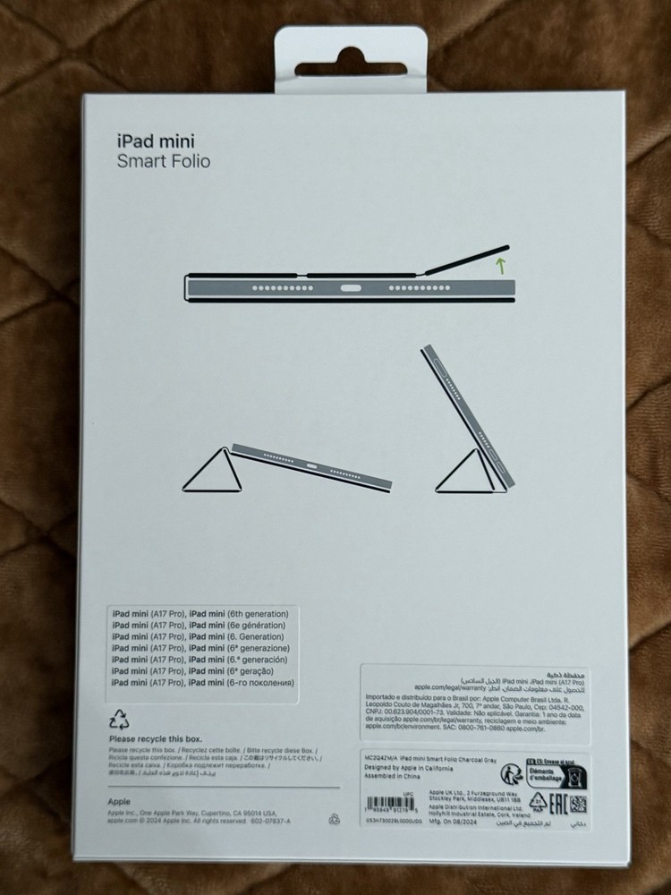 Apple Smart Folio Case iPad Mini A17 Pro Gray Genuine SEALED