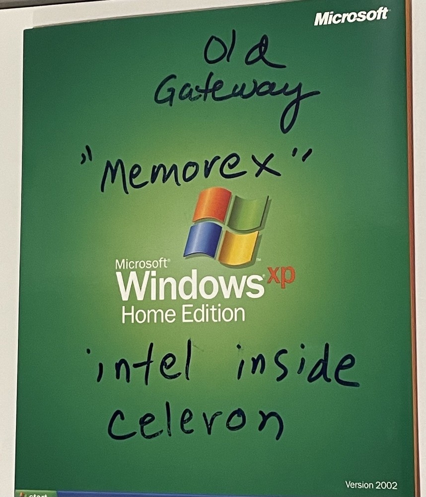 2002 Microsoft Windows Home Edition Operating System + Windows Media Player 9