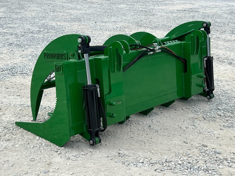 Proworks 72" Root Rake Clam Grapple Attachment John Deere Compact Tractor Loader