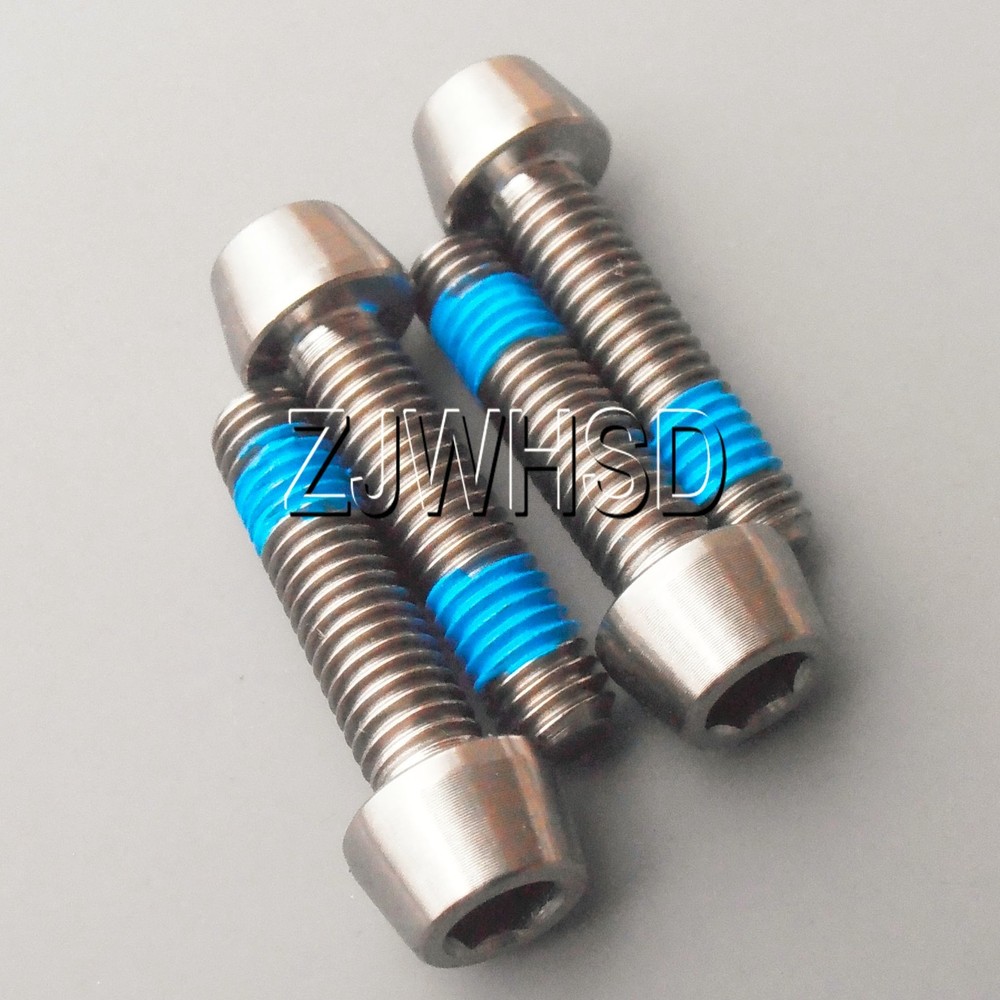 4pcs M5 x 20 Ti Titanium Screw Bolt Allen hex Taper Socket Cap head+ThreadLocker