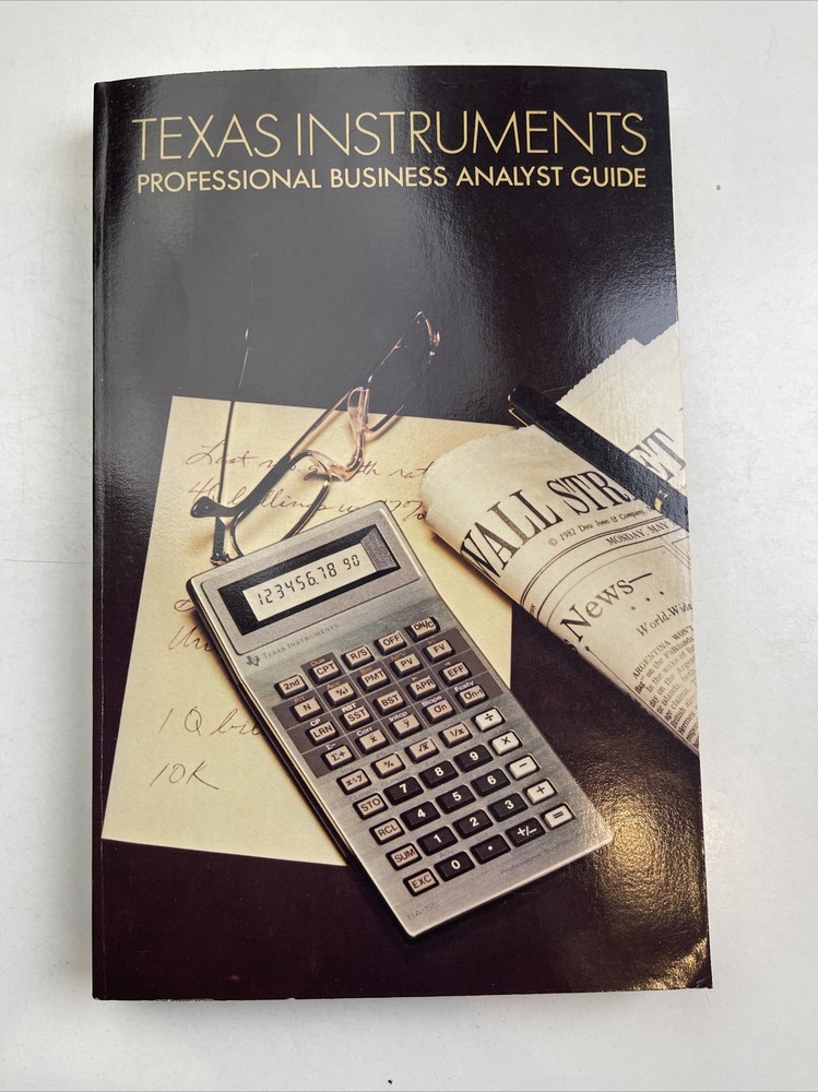 Texas Instruments Professional Business Analysts Guide BA-55 Manual