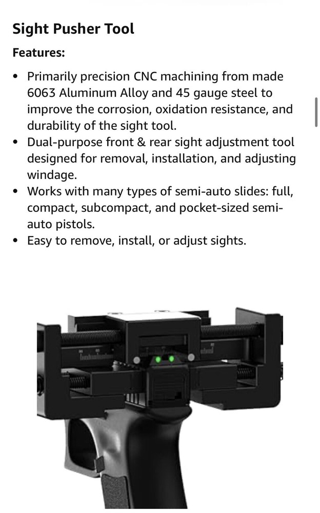 Universal + Glock Pistol Sight Pusher Tool PST35 Hawkway