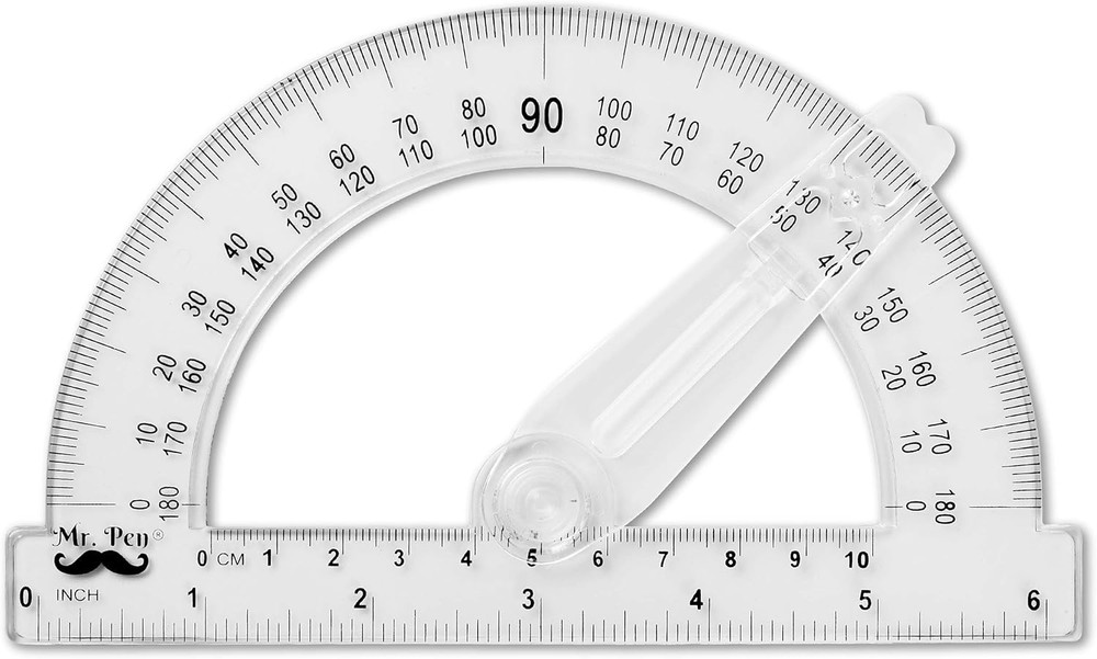 3-Pack 6-Inch Clear Plastic Protractors with Swing Arm for Accurate Geometry