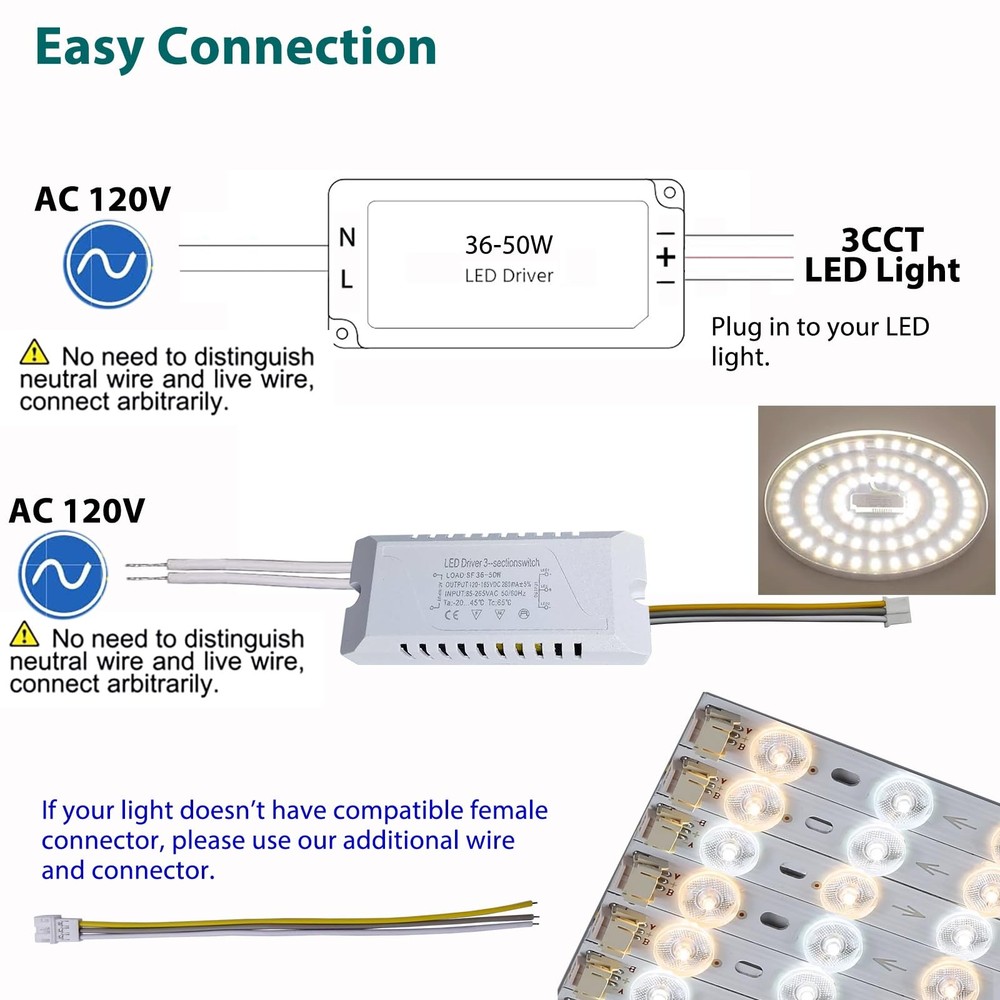 Led Driver 36-50W Multi-Color Ceiling Strip Spot Light Module Panel Replacement