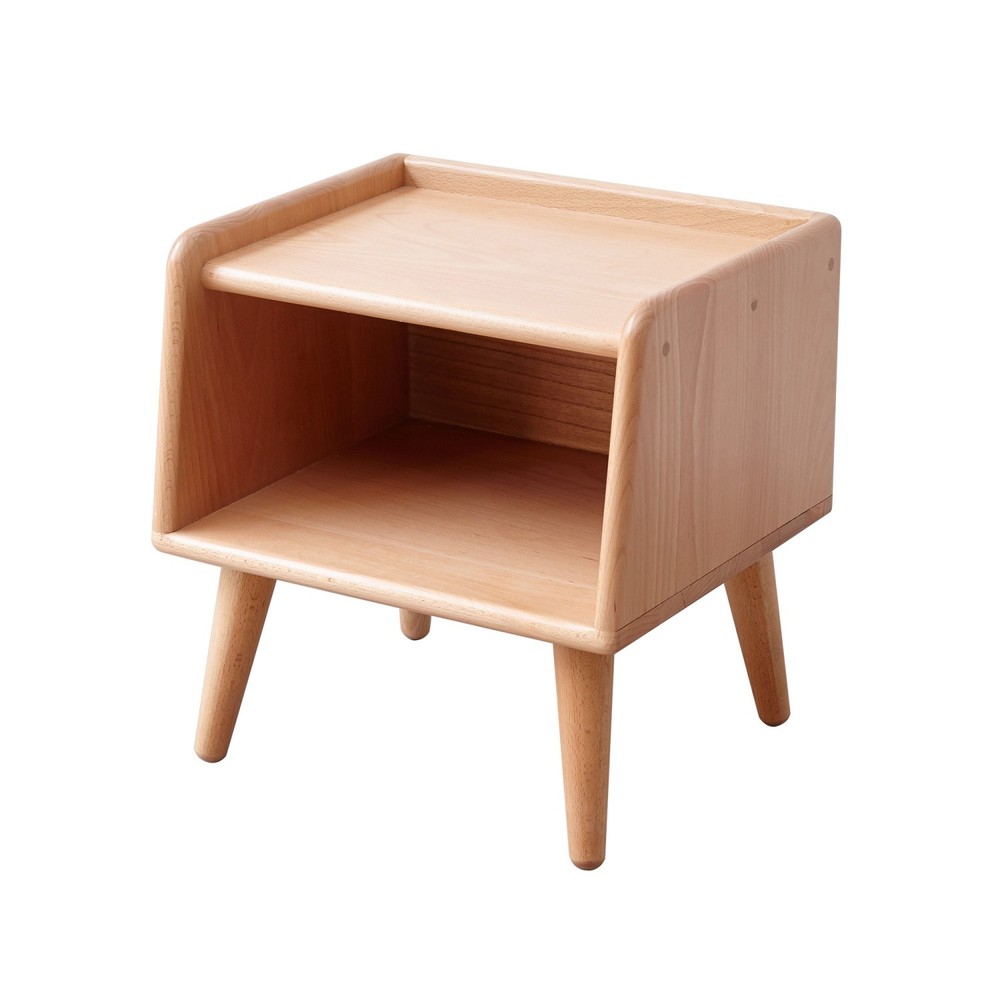 Modern Solid Wood Simple Nightstand Bedside Cabinet Side End Table with Storage