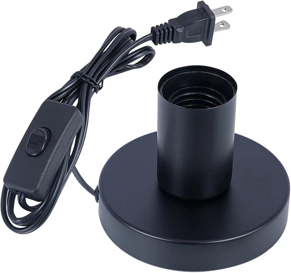 Industrial Table Lamp Metal Base E26 E27 Socket Vintage Desk Light Black