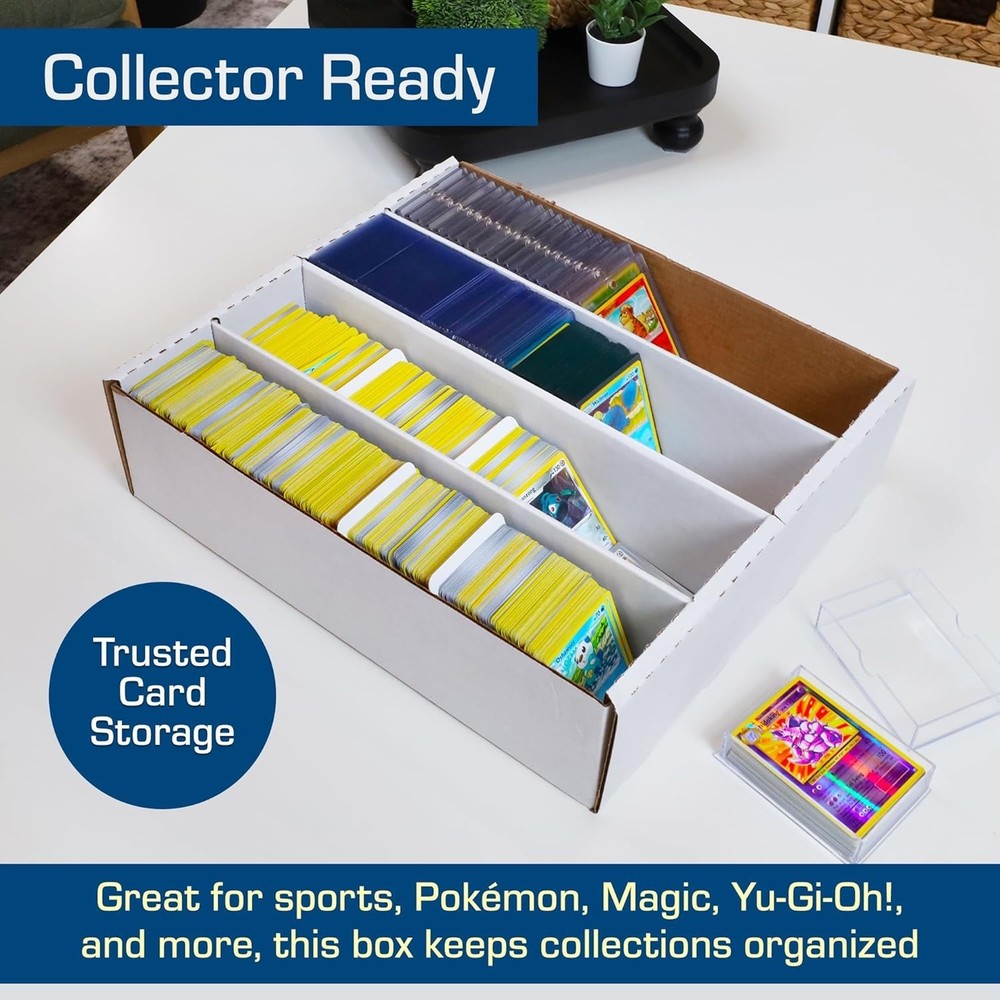 Durable 3-Pack Trading Card Storage Box - Stackable & Versatile Design