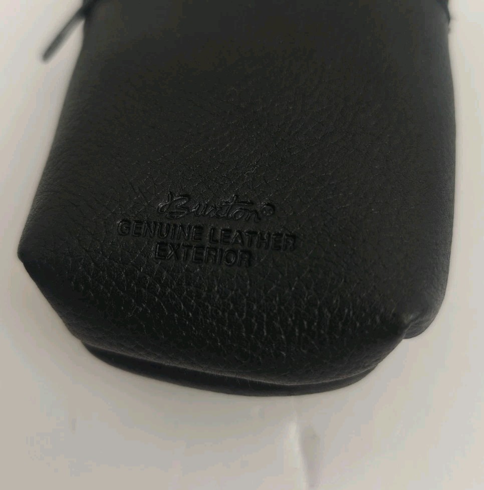 BUXTON Leather Cigarette Case, Black Silver