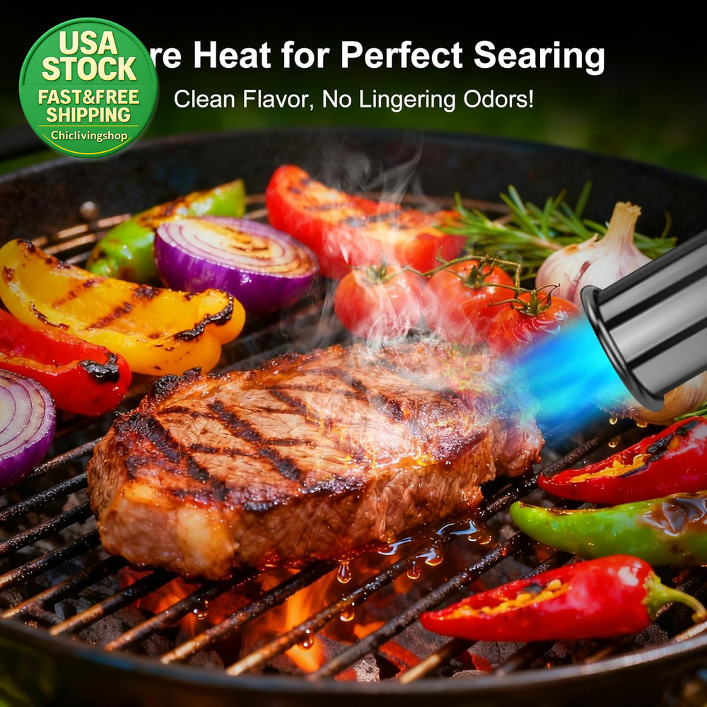 Propane Cooking Torch Adjustable Searing BBQ Campfire Starter Flame Gun