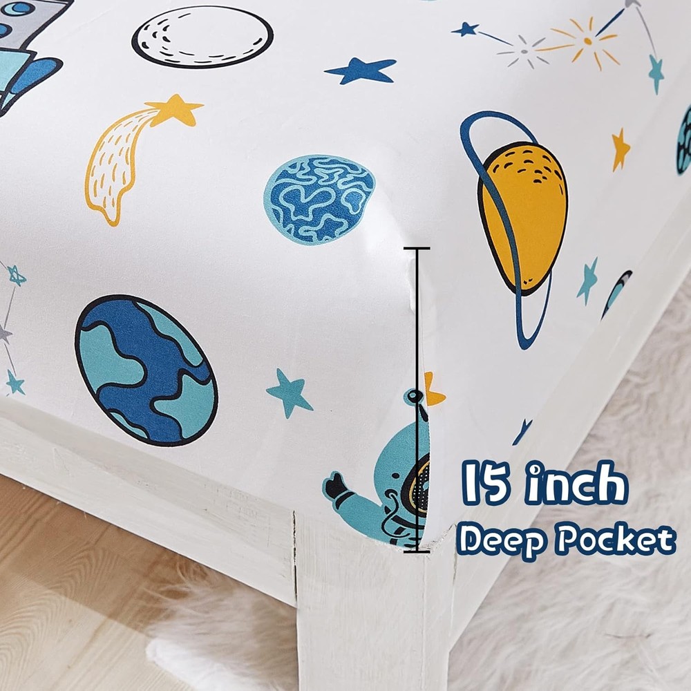 Blue Astronaut Children's Bedding Set (Double Size)