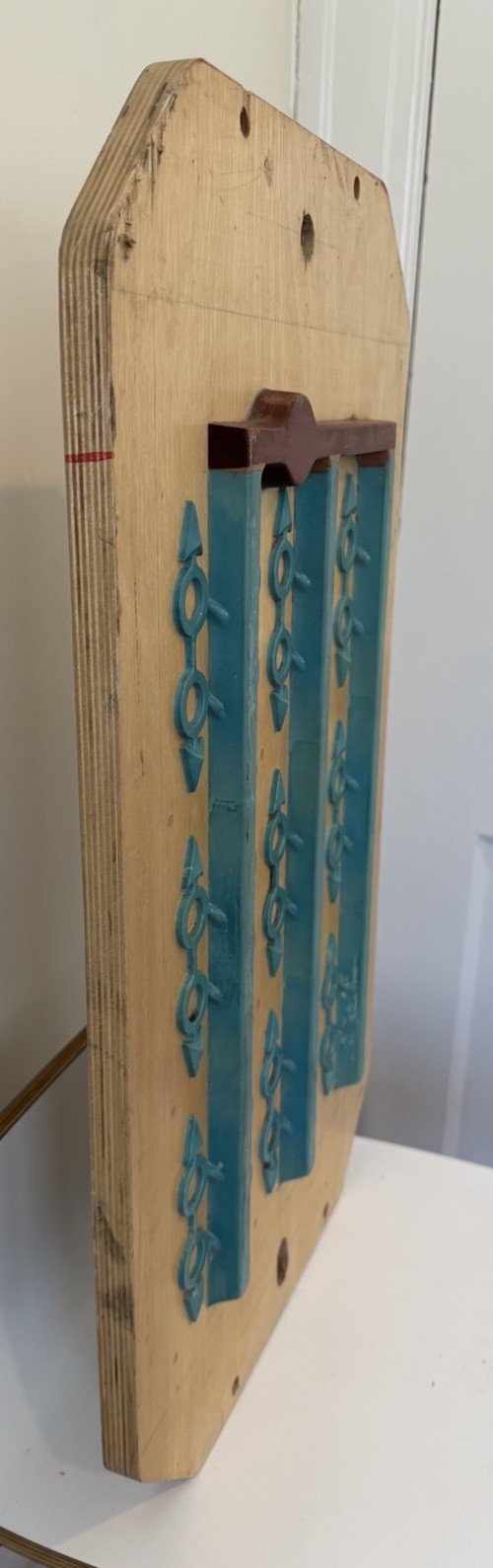 Mid Century Industrial Wood Foundry Mold Abstract Wall Art 1960 Arrows Circles