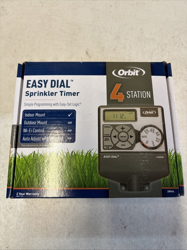 Orbit Easy Dial 4 Station Sprinkler Control Timer Model 8964. A6 335