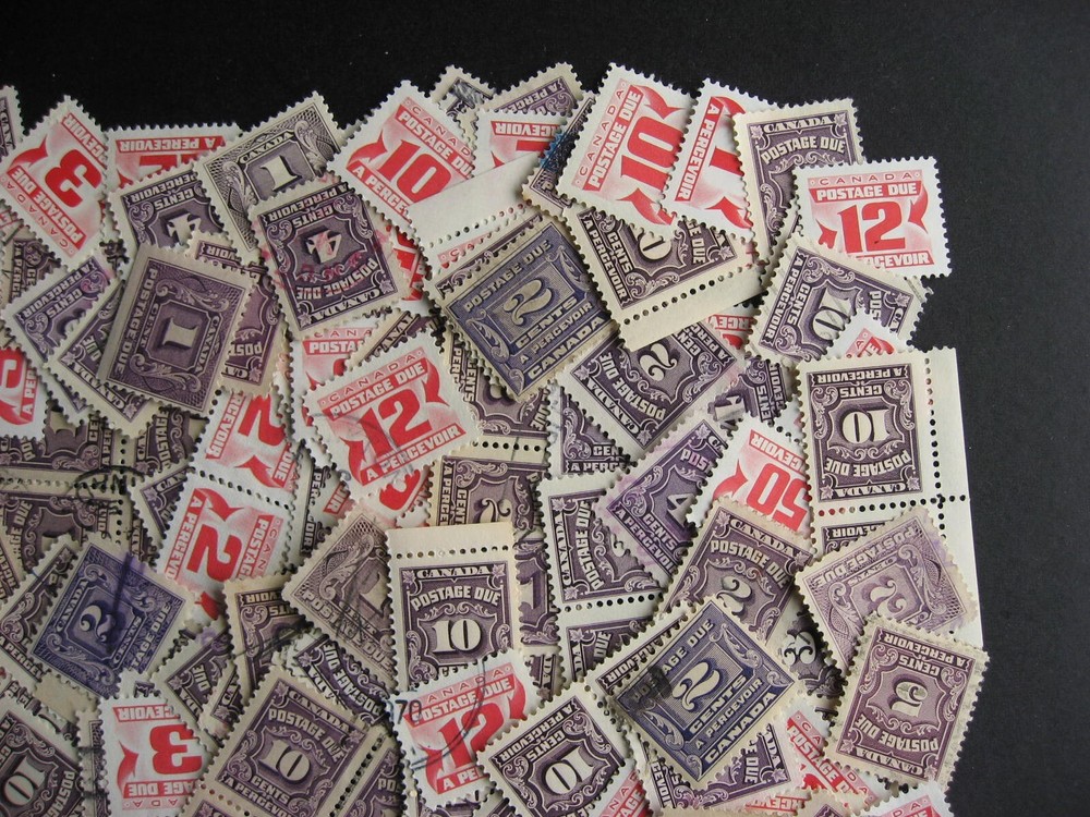 Canada nice mixture (some heavy duplication,mixed cond) 200 postage due stamps