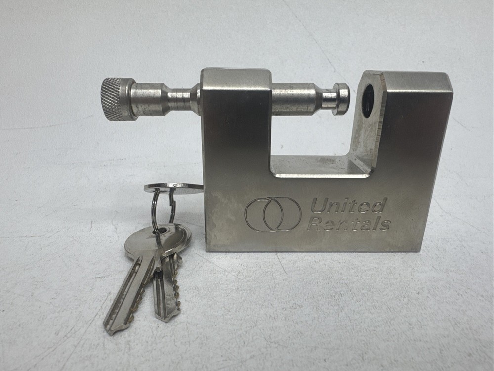 Branded Trailer Container Block Lock Security Straight Shackle Padlock w/3 Keys