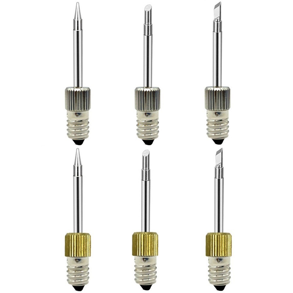 6pcs Replacement Soldering Iron Tips E10 Interface Electric Soldering/Needle Tip