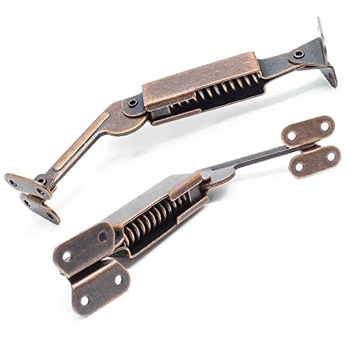 Spring Lid Hinge Left Right Down Support for Sofa, Box, Cabinet - Red Bronze