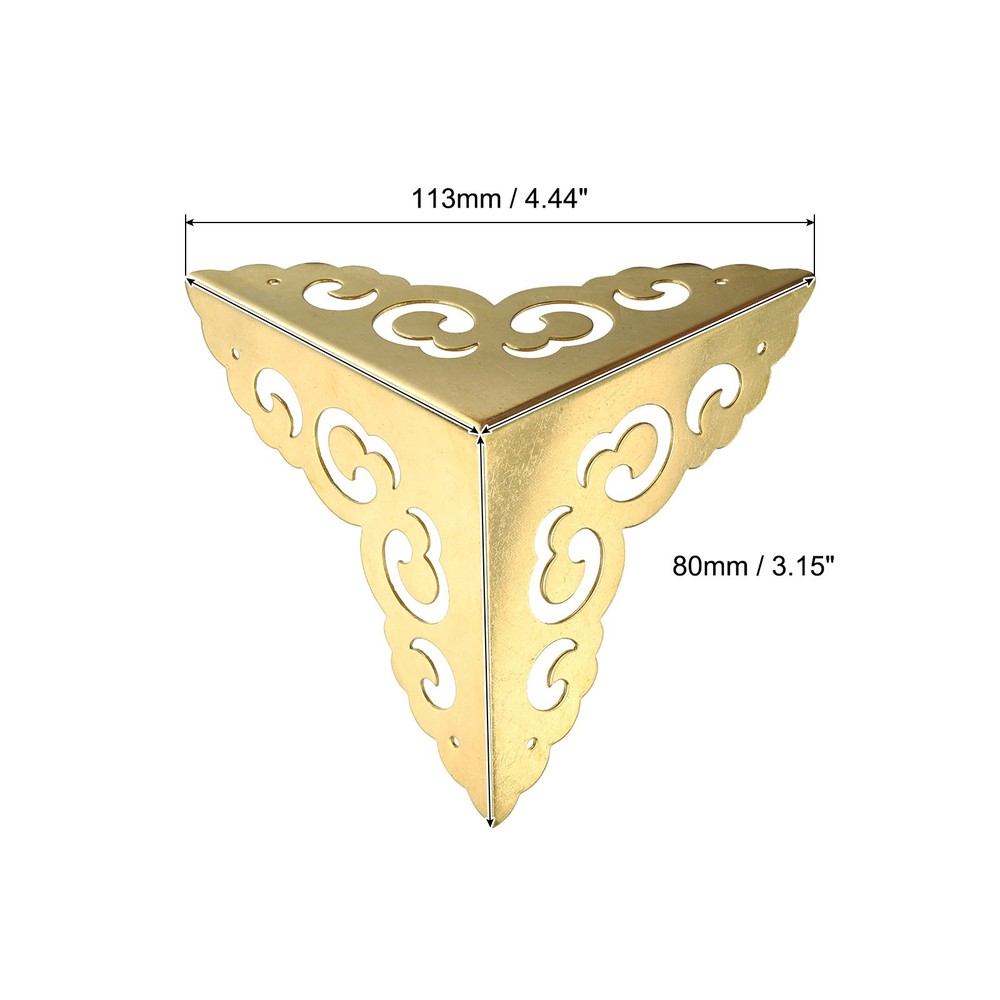 2 Pcs 80mm Decorative Box Corner Cover, Corner Protector, Gold