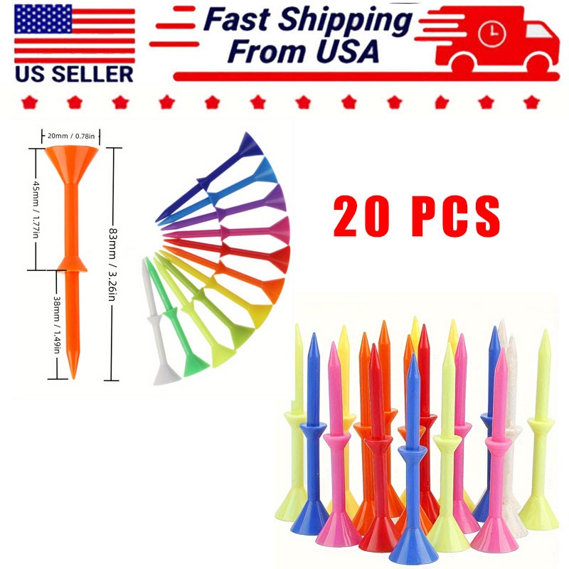 20-Pack Golf Tees with Holder Cup-Shaped Double-Layer Golf TEEs​