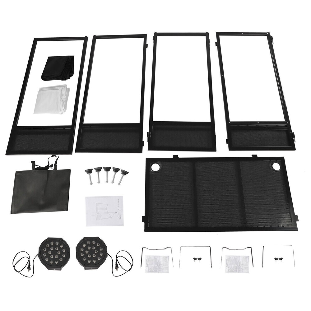 DJ Event Booth Facade with LED Lights, Portable Table & Adjustable Scrims