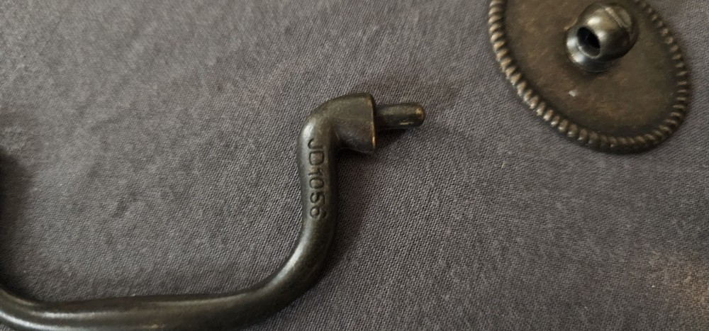 Oval Rosette Rope Pattern back plate Bail Pull handle mid century modern antique