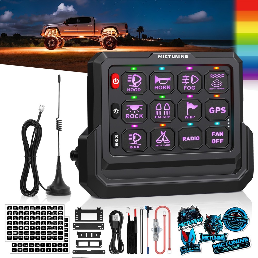 Wireless Range 328FT 8/12 Gang RGB Switch Panel LED Strobe Circuit Relay System