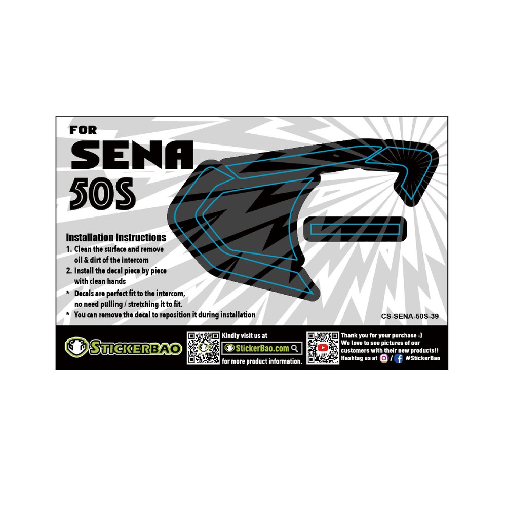 Lightning Device Surface Decals Sticker For SENA 50S Intercom 1 Piece