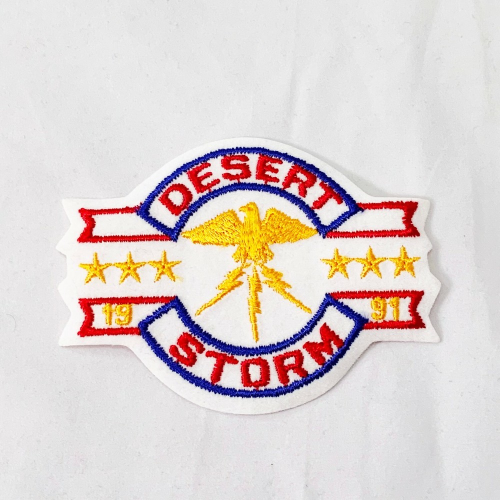 2 U.S. Army Desert Storm Subdued Desert Tan U.S. Flag Patch and Eagle Patch