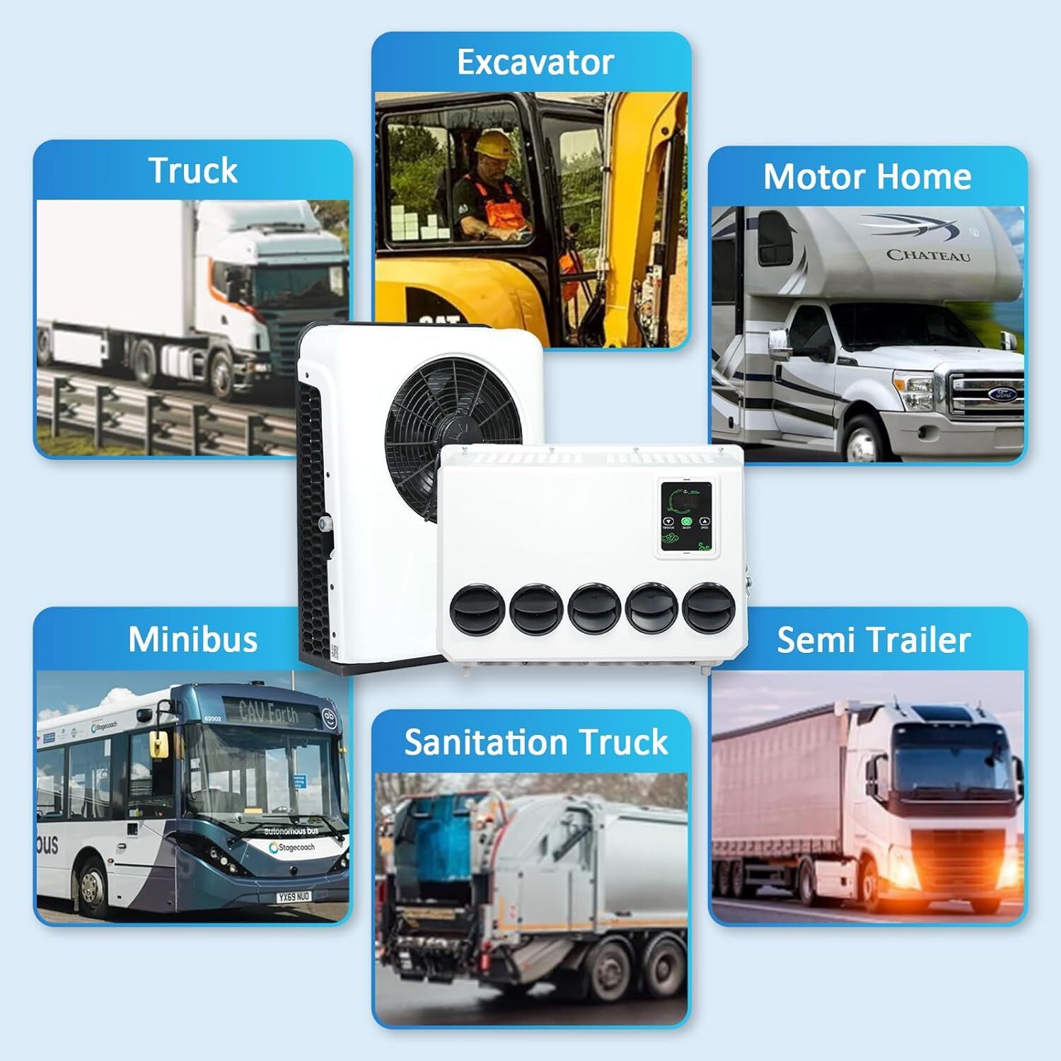 12V Split Truck Air Conditioner 12000Btu A/C Fit Semi Trucks Bus Tractor Caravan