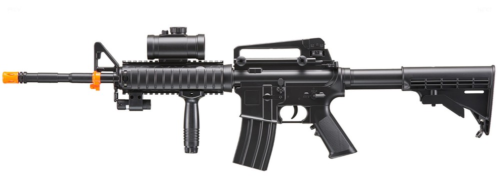 AirSoft Double Eagle M4 AEG Automatic Electric Rifle w/Flashlight & Red DOT Scop