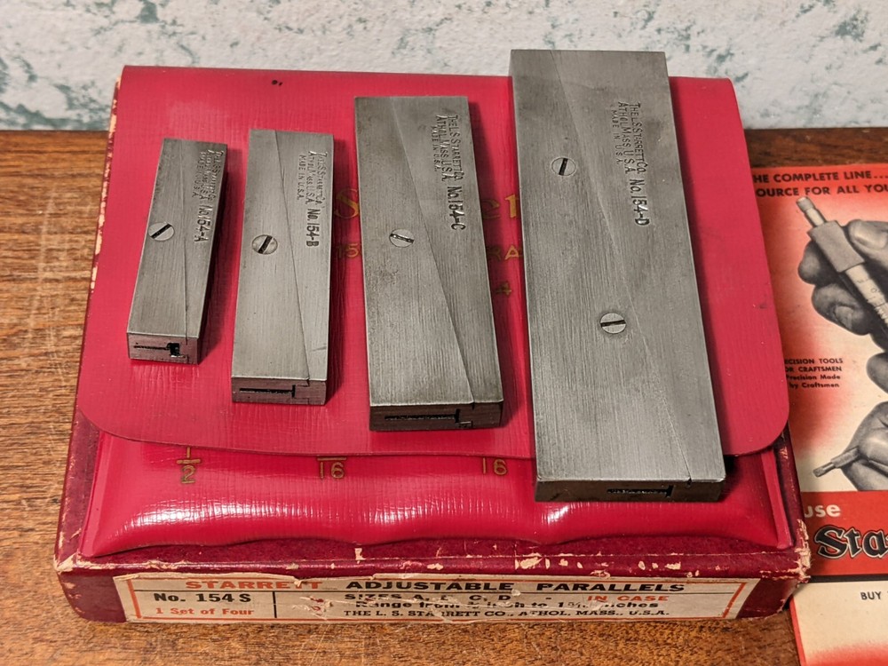 STARRETT ADJUSTABLE PARALLEL SET NO S154SZ - 4 pc
