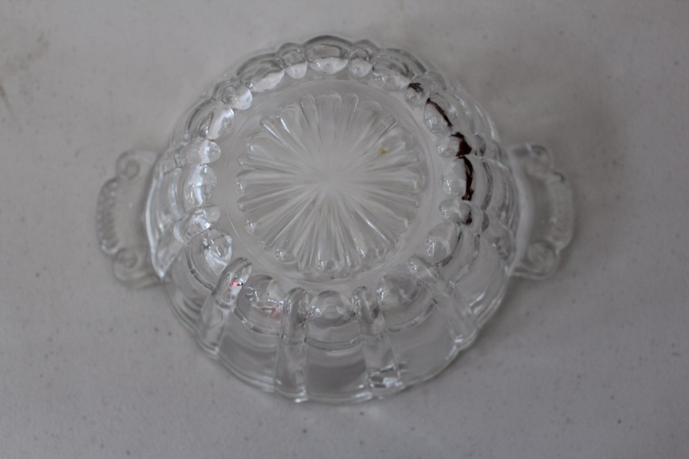 Clear Glass Handled Candy Nut Dish L#1332