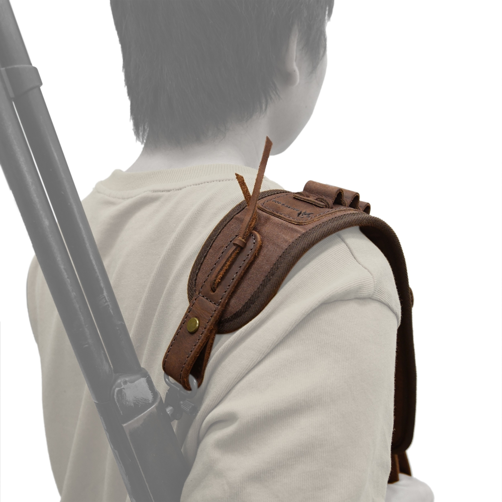 Shooting Combo of Leather Rifle Gun Buttstock Cover with Sling.22LR.357.308 12GA