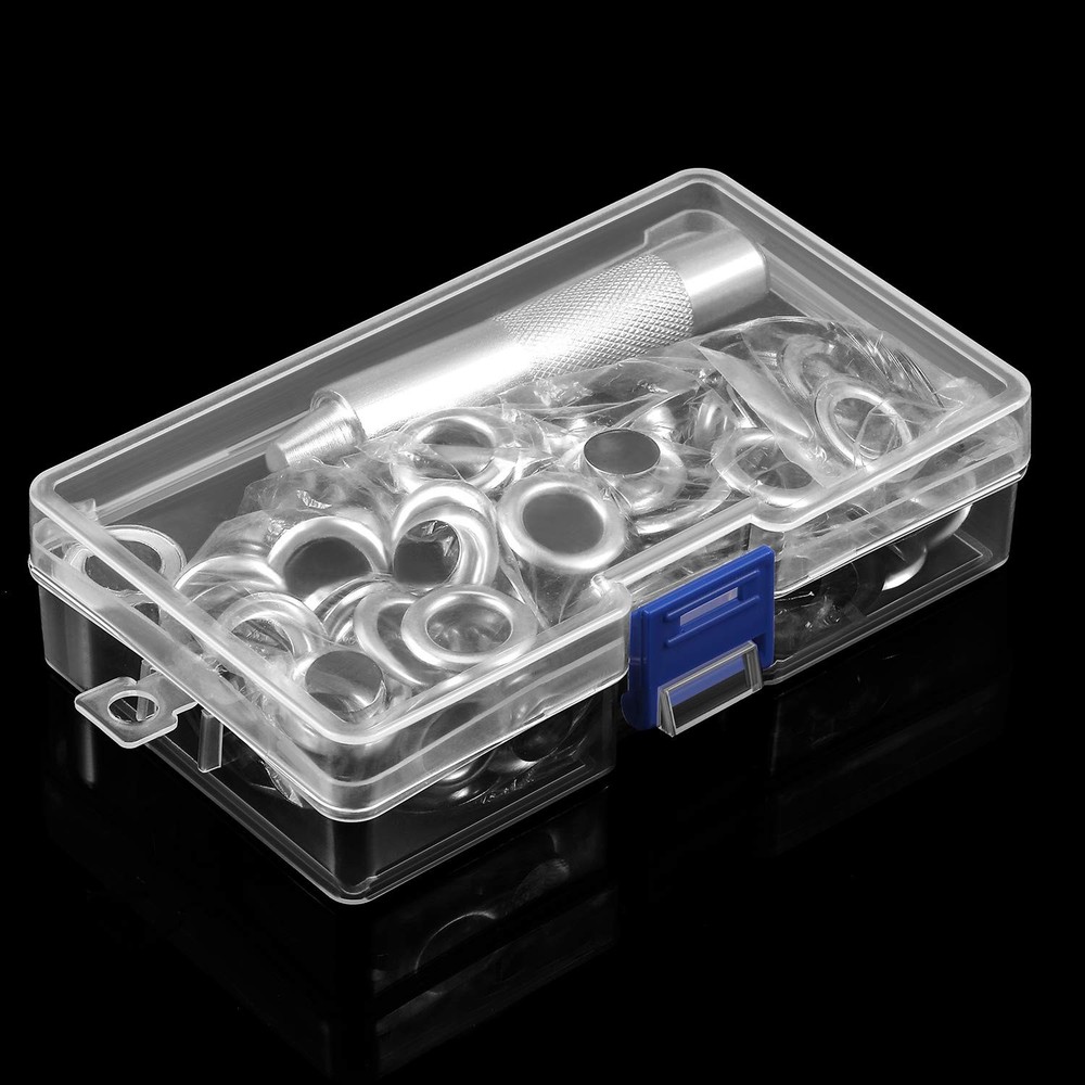 Grommet Tool Kit, Grommet Setting Tool and 100 Sets Eyelets with Storage Box