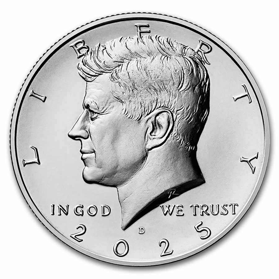 2025-D Kennedy Half Dollar 20-Coin Roll BU