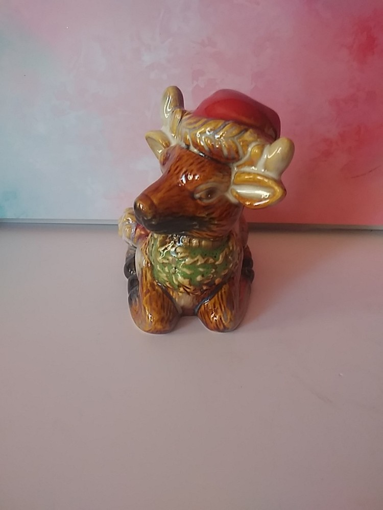 Vintage Glazed Deer Tealight Holder
