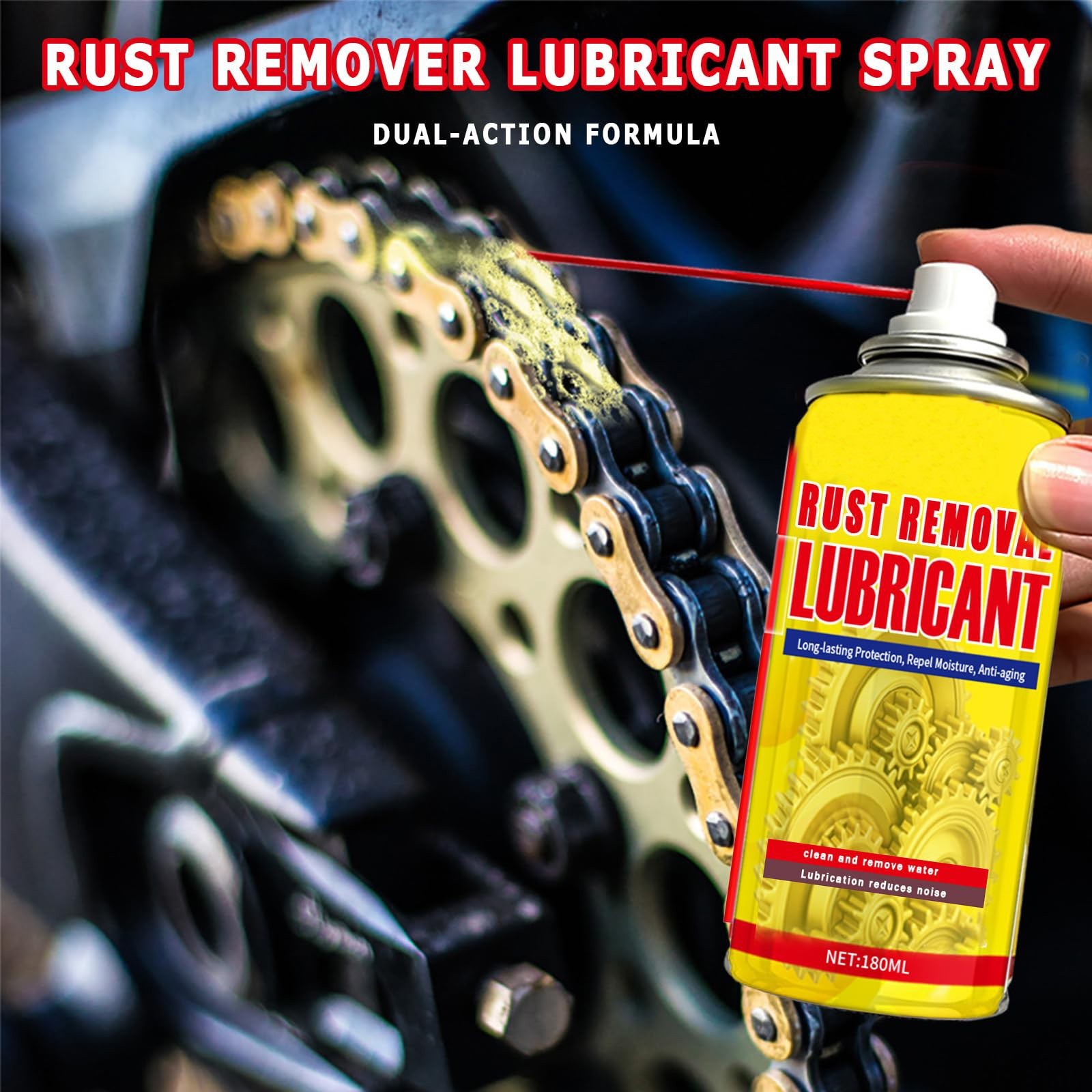 2-in-1 Rust Remover Anti-Rust Lubricant Spray for Metal Tools Vehicles 6.1oz