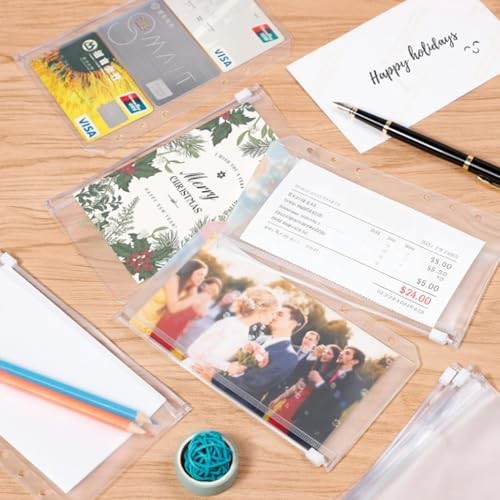 15PCS Binder Pockets 6-Hole Budget Envelopes Planner Inserts for 6-Ring A6