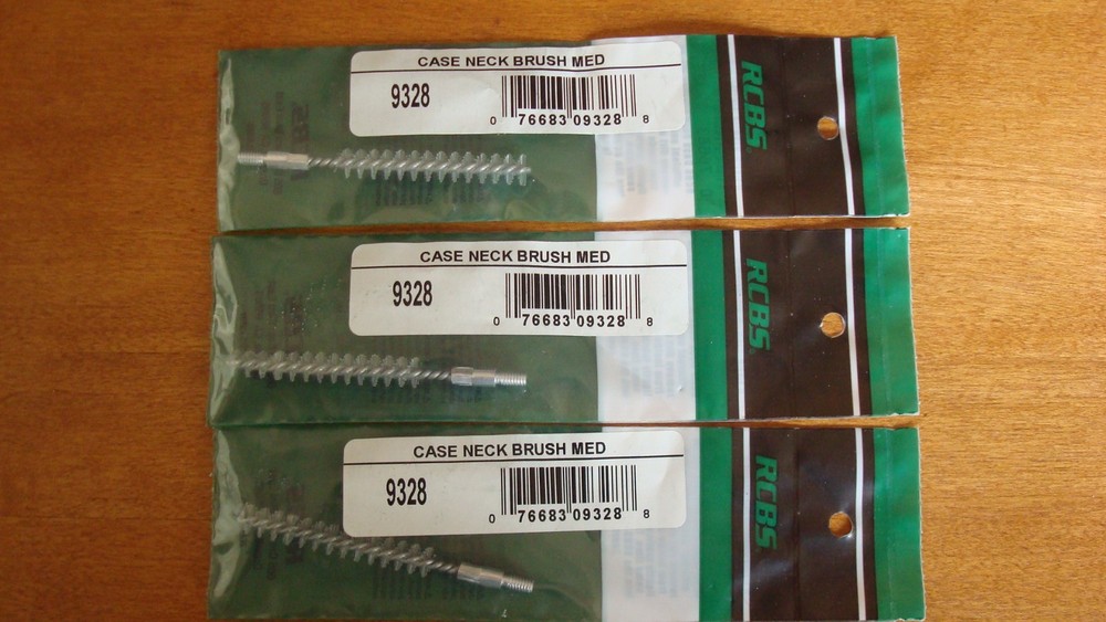 3 NEW RCBS Case Neck Medium Brush #9328