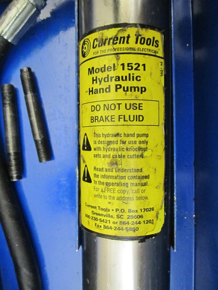 Current Tools - Model 154 PM 1/2"-4" Hydraulic Knockout Set, FAST SHIPPING READ